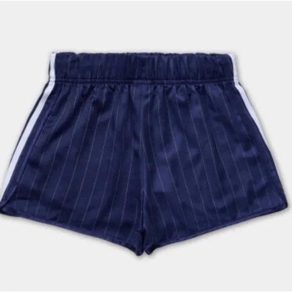 ADIDAS Pinstripe Satin Shorts (S/Blue) - Picture 10 of 13